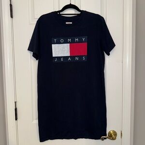Tommy Hilfiger Navy Dress with Red and White Logo